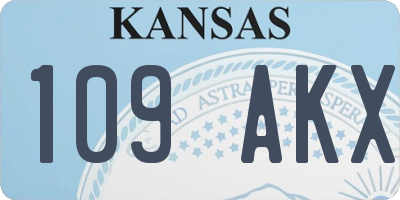 KS license plate 109AKX