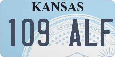 KS license plate 109ALF