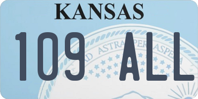 KS license plate 109ALL