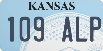 KS license plate 109ALP