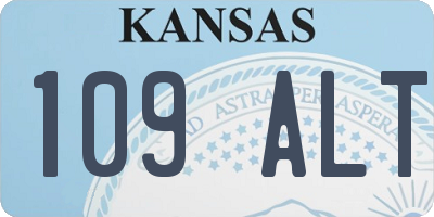 KS license plate 109ALT