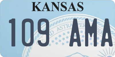 KS license plate 109AMA