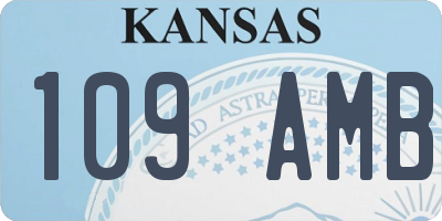 KS license plate 109AMB