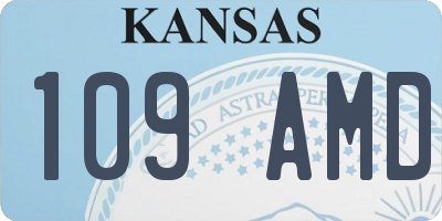 KS license plate 109AMD