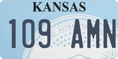 KS license plate 109AMN