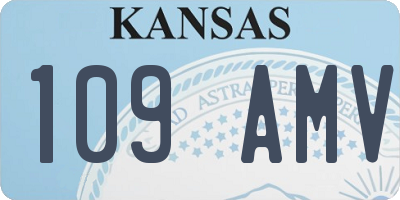 KS license plate 109AMV
