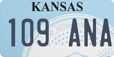 KS license plate 109ANA