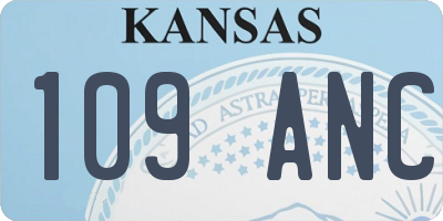 KS license plate 109ANC