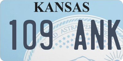 KS license plate 109ANK