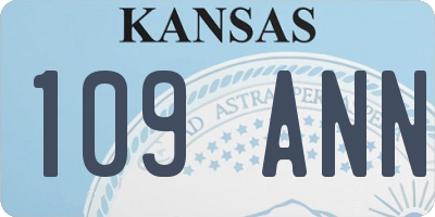 KS license plate 109ANN