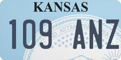 KS license plate 109ANZ