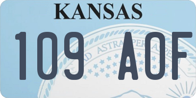 KS license plate 109AOF