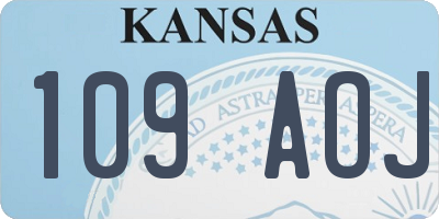 KS license plate 109AOJ