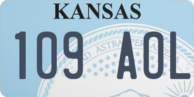 KS license plate 109AOL
