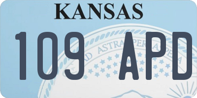 KS license plate 109APD