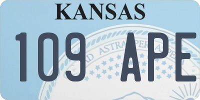 KS license plate 109APE