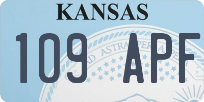KS license plate 109APF