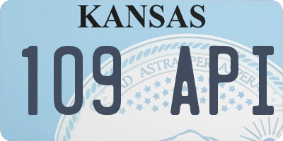 KS license plate 109API