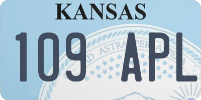 KS license plate 109APL