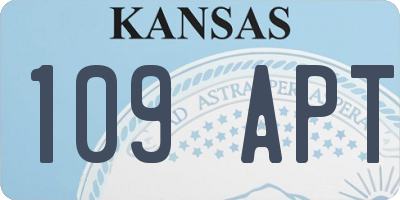 KS license plate 109APT
