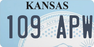 KS license plate 109APW