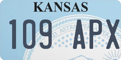 KS license plate 109APX