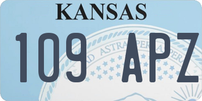KS license plate 109APZ