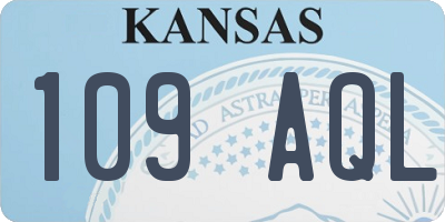 KS license plate 109AQL