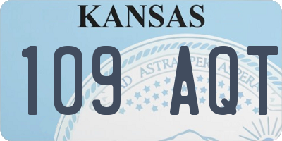 KS license plate 109AQT