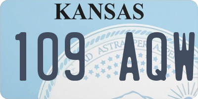 KS license plate 109AQW