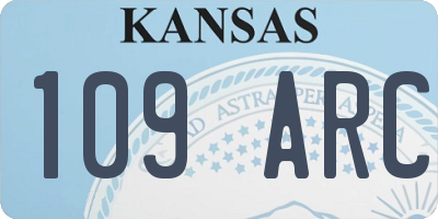KS license plate 109ARC