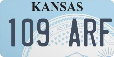 KS license plate 109ARF