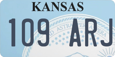 KS license plate 109ARJ
