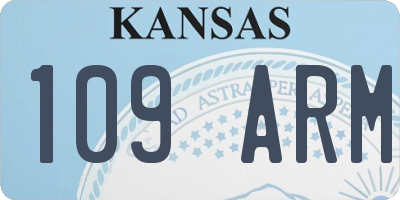 KS license plate 109ARM