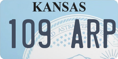 KS license plate 109ARP