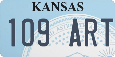 KS license plate 109ART