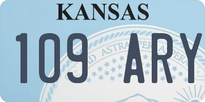 KS license plate 109ARY