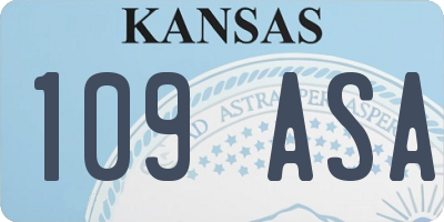 KS license plate 109ASA