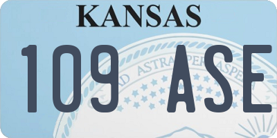 KS license plate 109ASE