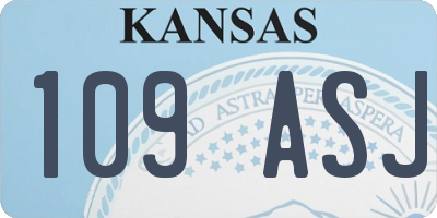 KS license plate 109ASJ