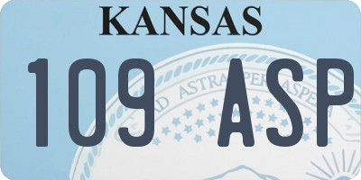 KS license plate 109ASP