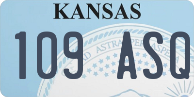 KS license plate 109ASQ