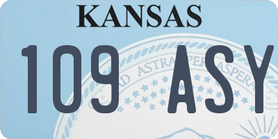 KS license plate 109ASY
