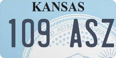 KS license plate 109ASZ