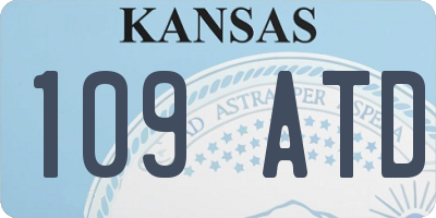 KS license plate 109ATD
