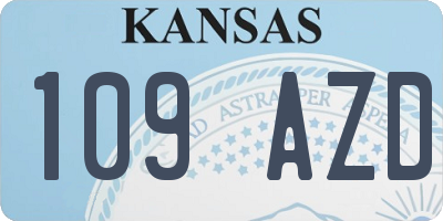 KS license plate 109AZD