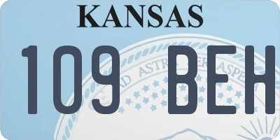 KS license plate 109BEH