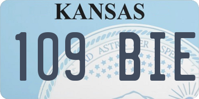 KS license plate 109BIE