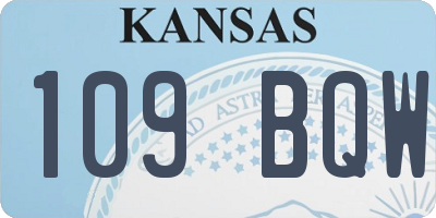 KS license plate 109BQW