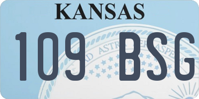 KS license plate 109BSG